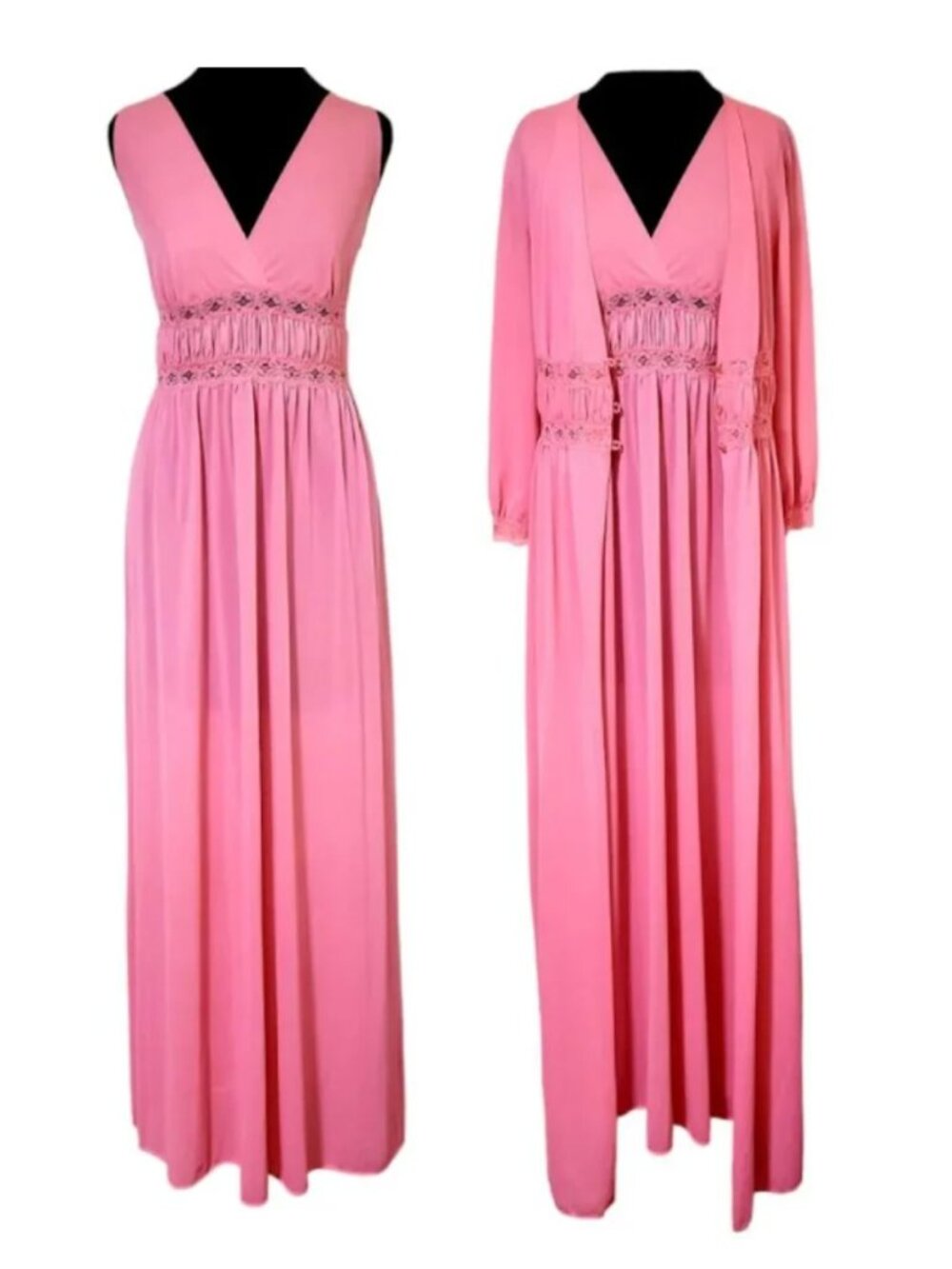 Vintage Barbie Pink Texsheen Nightgown and Robe Set SIZE Large
